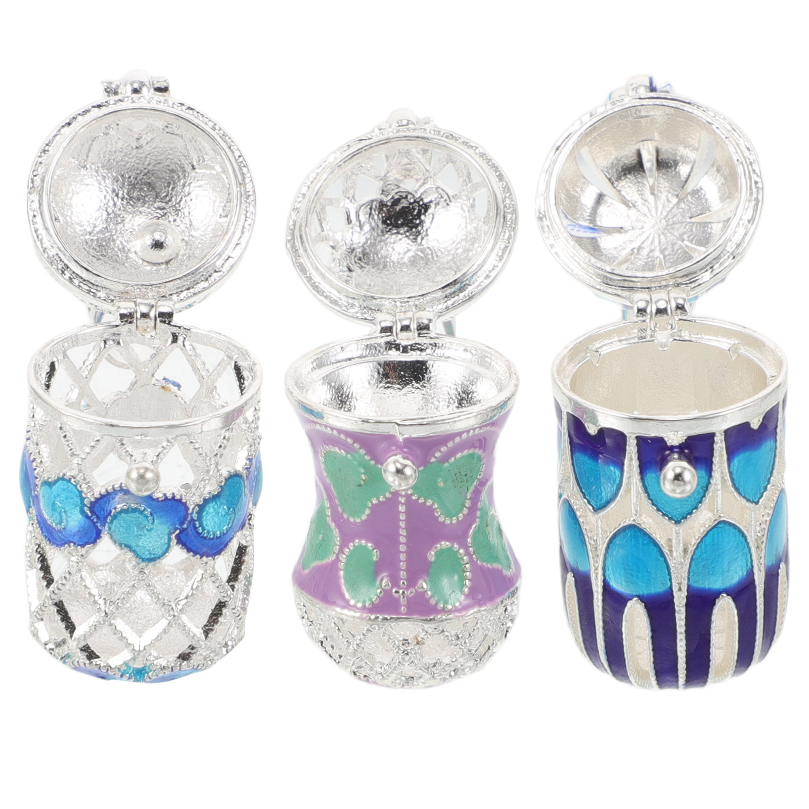 Diffuser Necklace Locket - 3Pcs Enamel Aroma Pendant Necklace for