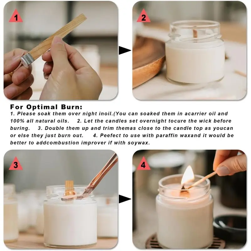 100Pcs Premium Wooden Candle W - Wooden Wick Candle 评论和价格