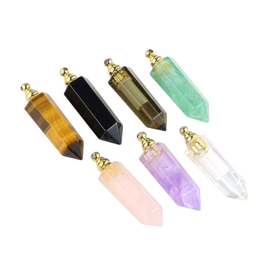 Crystal Hexagonal Stone Perfum - Diffuser Necklace Locket 评论和价格