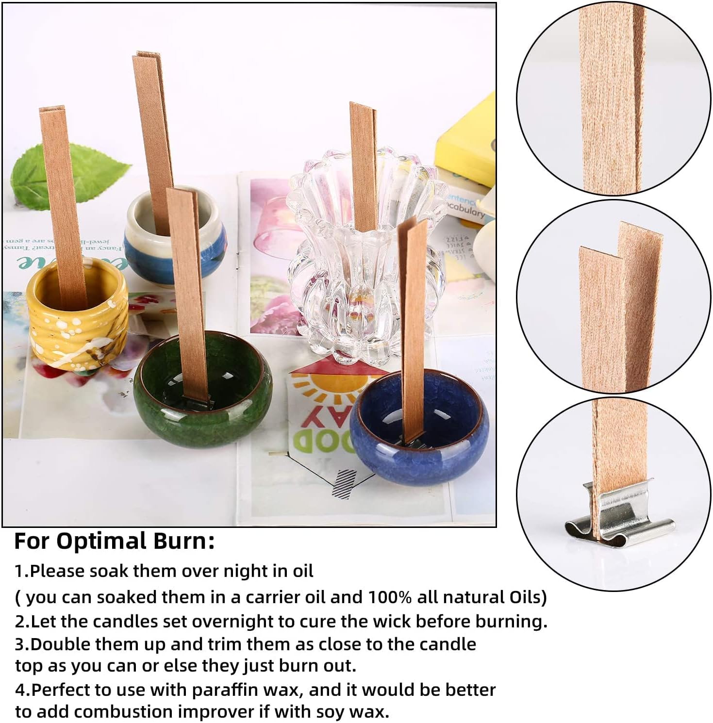 10-100PCS Scented Candle Wood  - Wooden Wick Candle 评论和价格