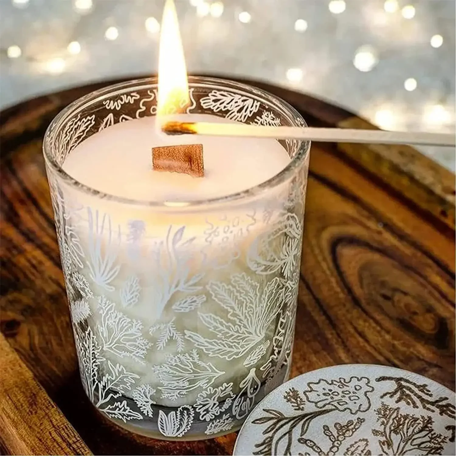 Handmade Soy Wax Candle Wooden - Wooden Wick Candle 评论和价格