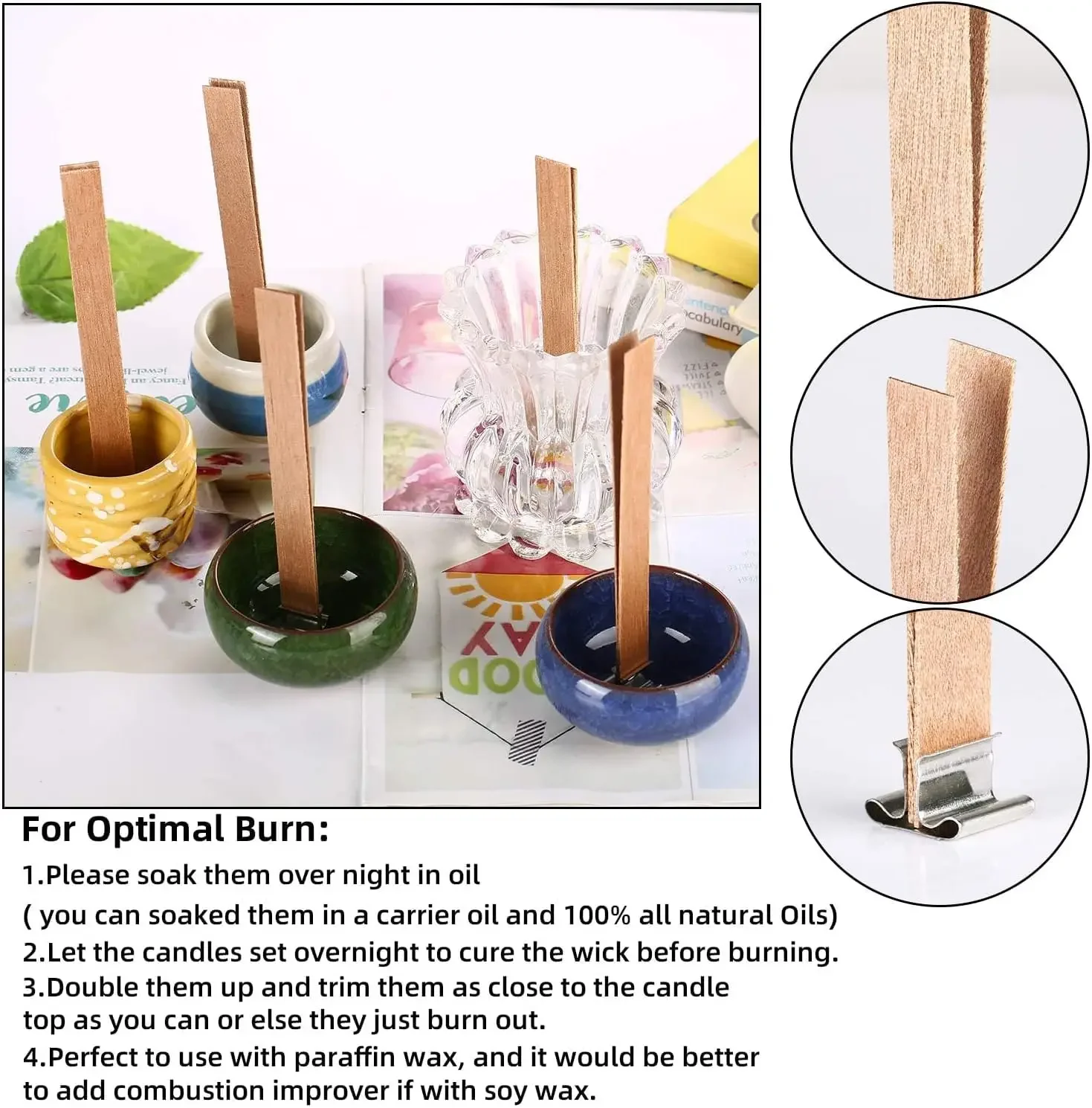 Handmade Soy Wax Candle Wooden - Wooden Wick Candle 评论和价格
