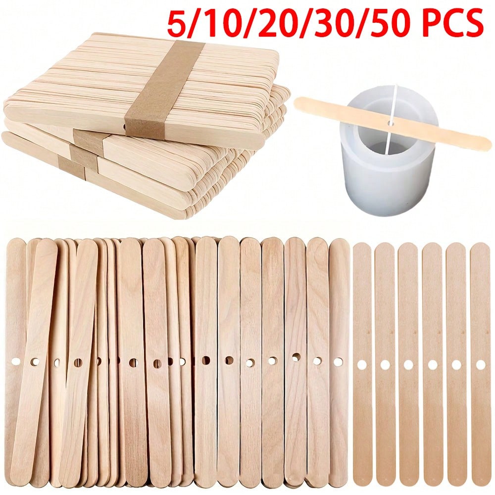 5/10/20/30/50pcs Wooden Candle - Wooden Wick Candle 评论和价格
