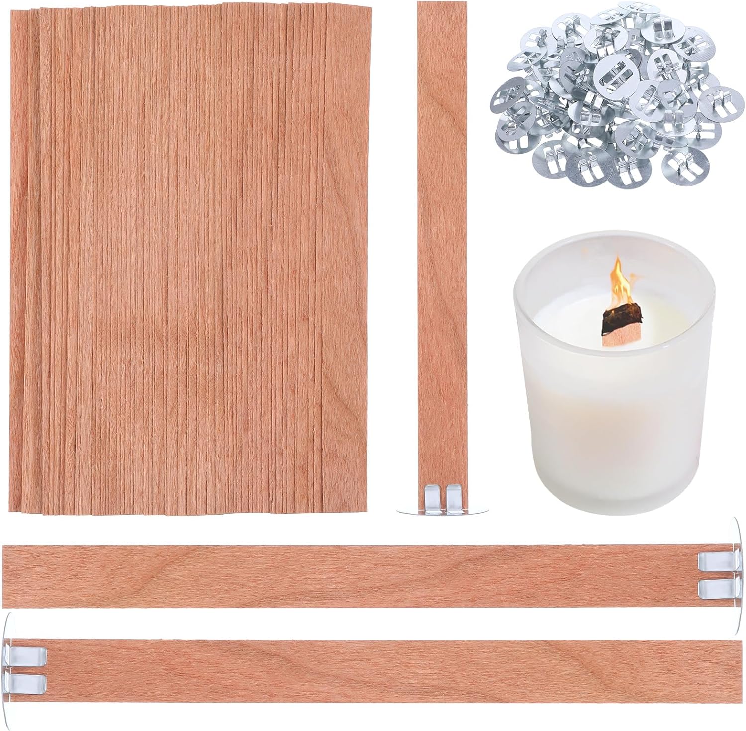 60Pcs Wood Wicks for Candles M - Wooden Wick Candle 评论和价格