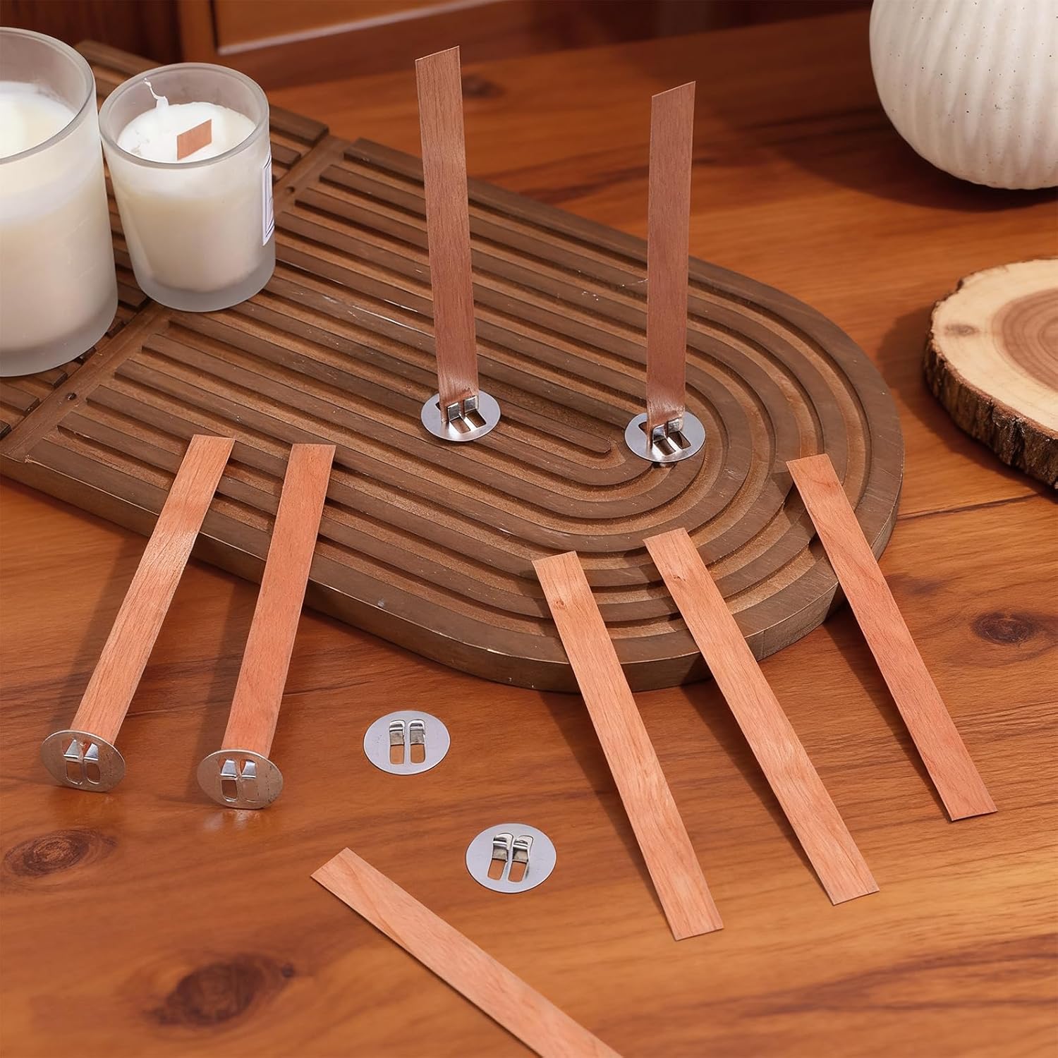 60Pcs Wood Wicks for Candles M - Wooden Wick Candle 评论和价格