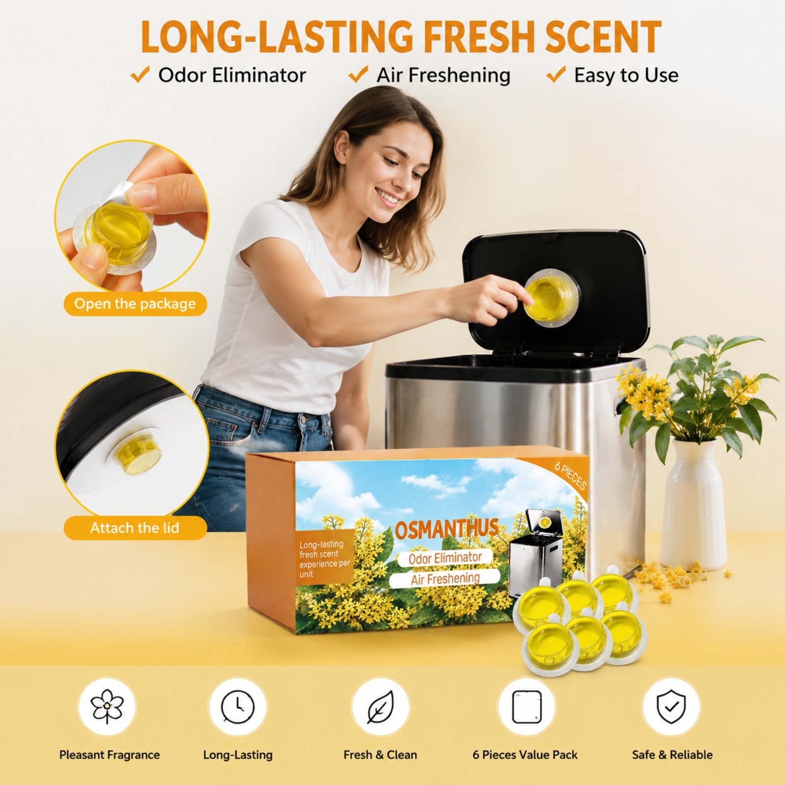 6PCS Trash Can Odor Eliminator - Home Fragrance Lavender 评论和价格